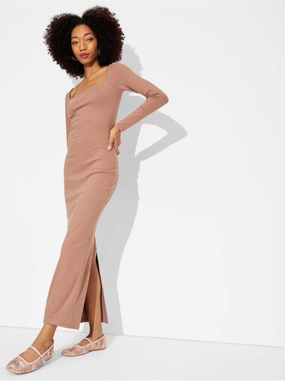Long Sleeve Bodycon Maxi Dress XL